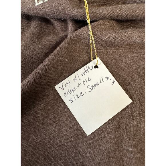 Laura Hlavac Ruffle Duster Sweater Cardigan Vest Long Line S Steampunk Resort - Picture 8 of 9